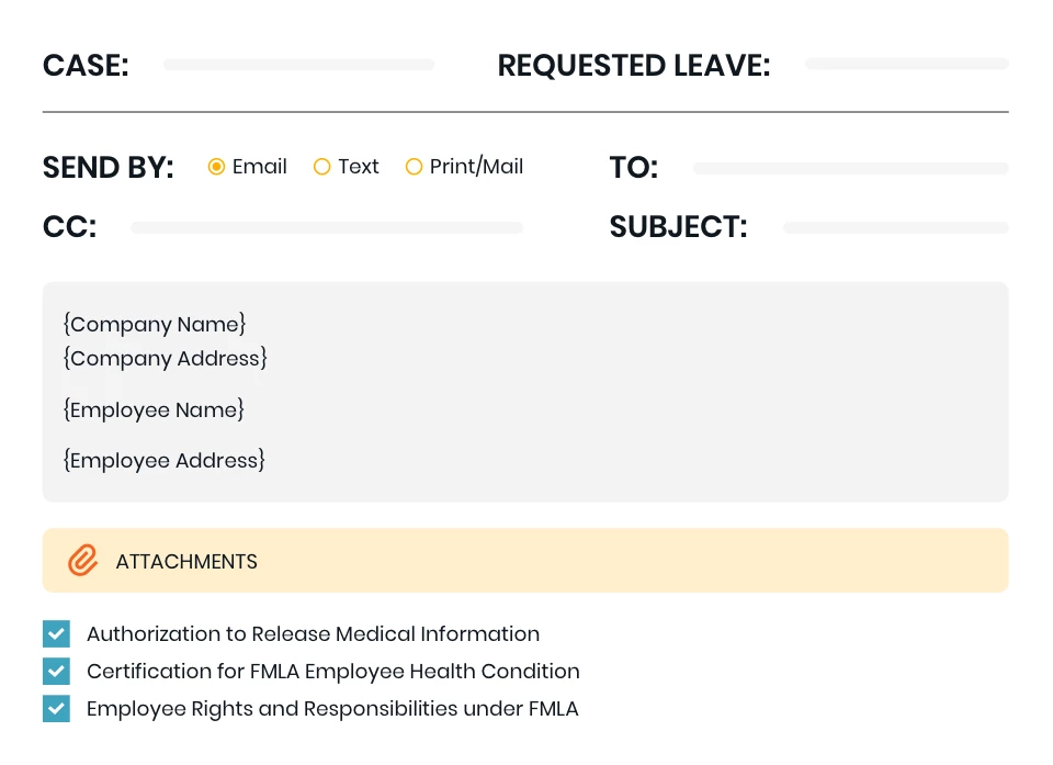 Screenshot of leave request example
